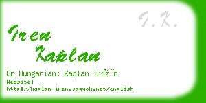 iren kaplan business card